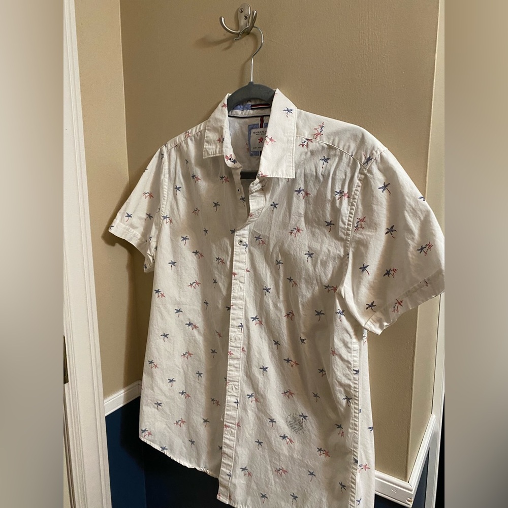 Denim & Flower Men’s Small Red/White/Blue Palm Trees